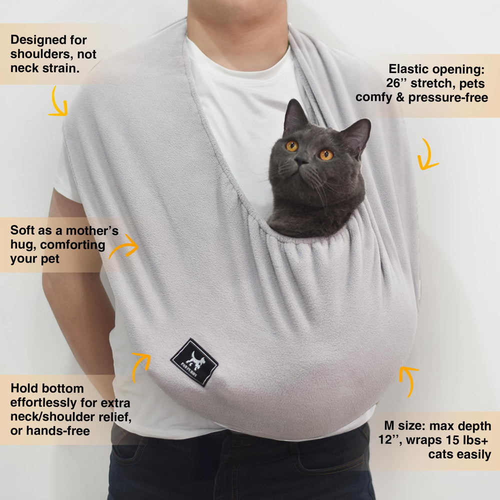 PAWPUBBY cat sling-hands-free-design lets you move freely while cuddling.