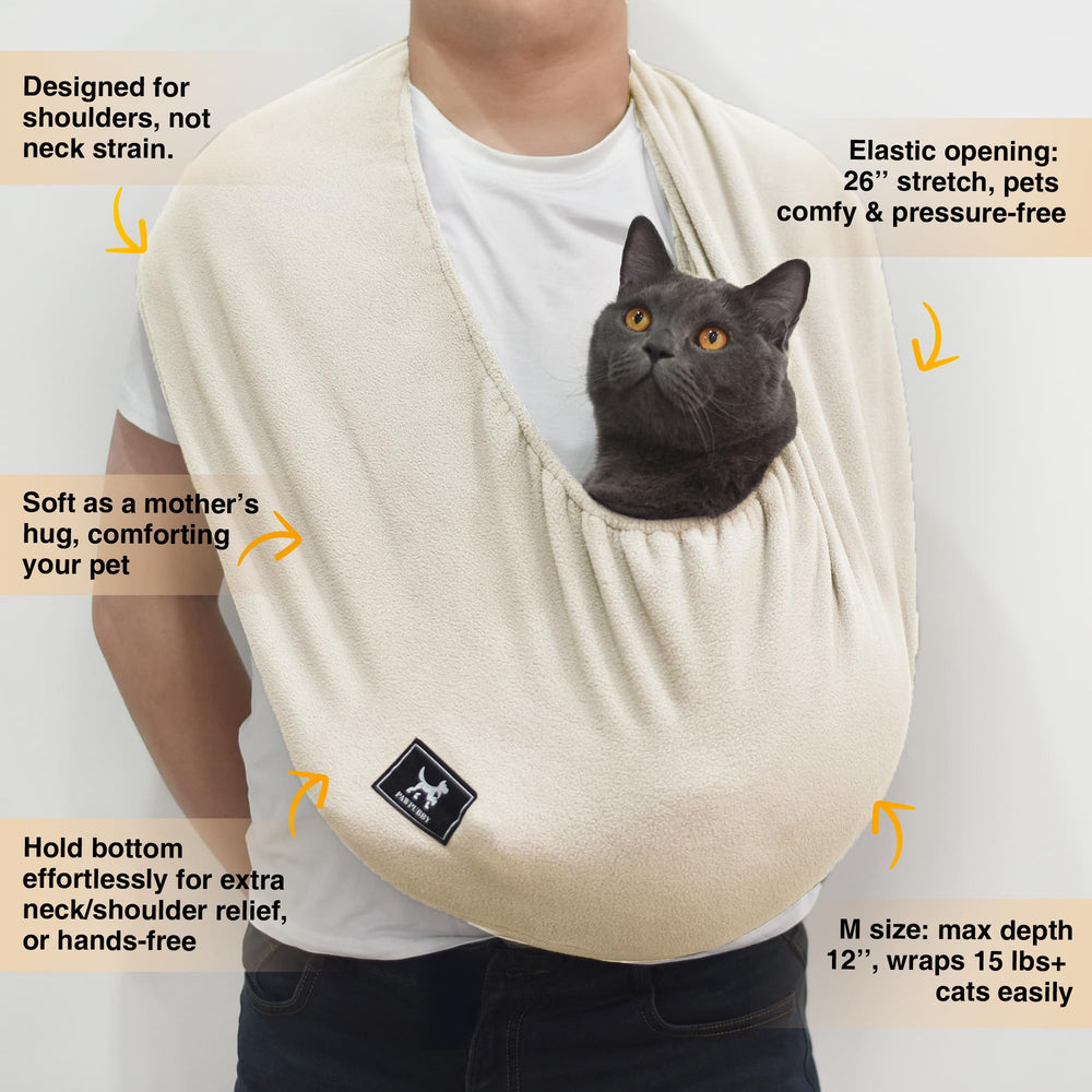 PAWPUBBY cat sling hands-free use keeps you moving freely while bonding