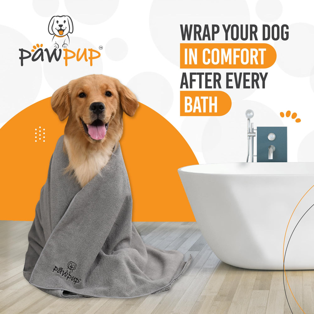 PAWPUP towel quickly absorbs moisture after swimming, reducing dampness.
