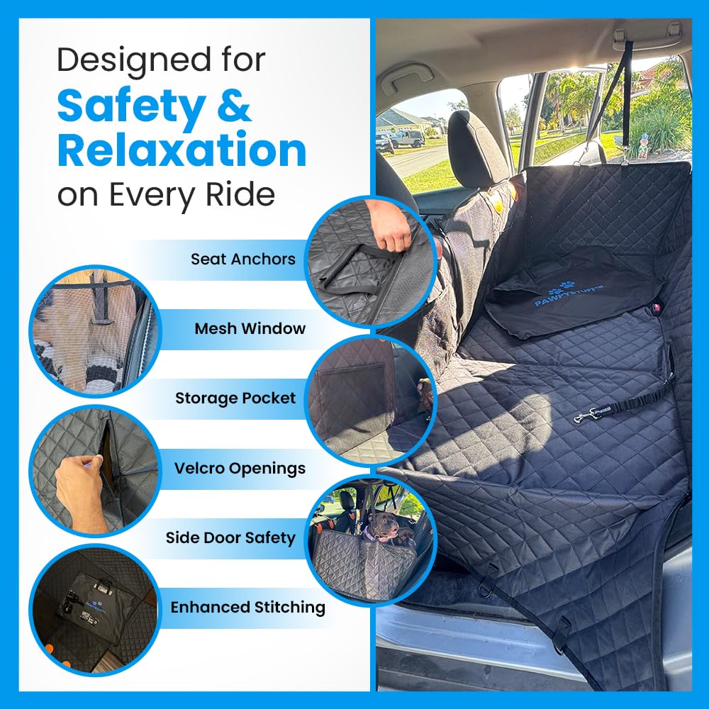 PAWPYSTUFF hard-bottom dog seat extender prevents dog from slipping into gaps