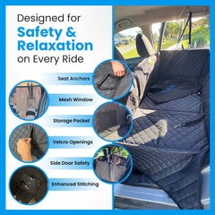 PAWPYSTUFF hard-bottom dog seat extender prevents dog from slipping into gaps