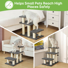 Pawque 3-step stairs grey compact design for couches