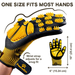 Pawradise gloves fit most hands and work on all fur types.