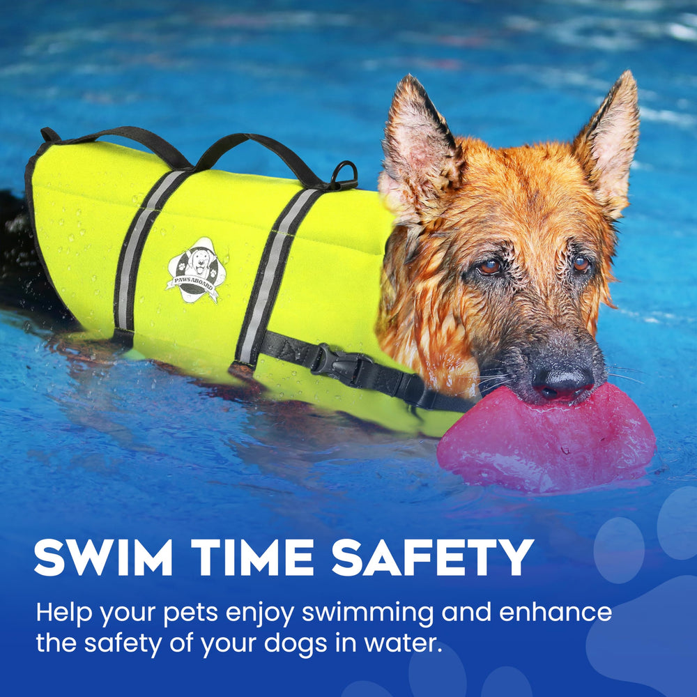 Paws Aboard dog life jacket breathable mesh belly keeps dogs cooler.