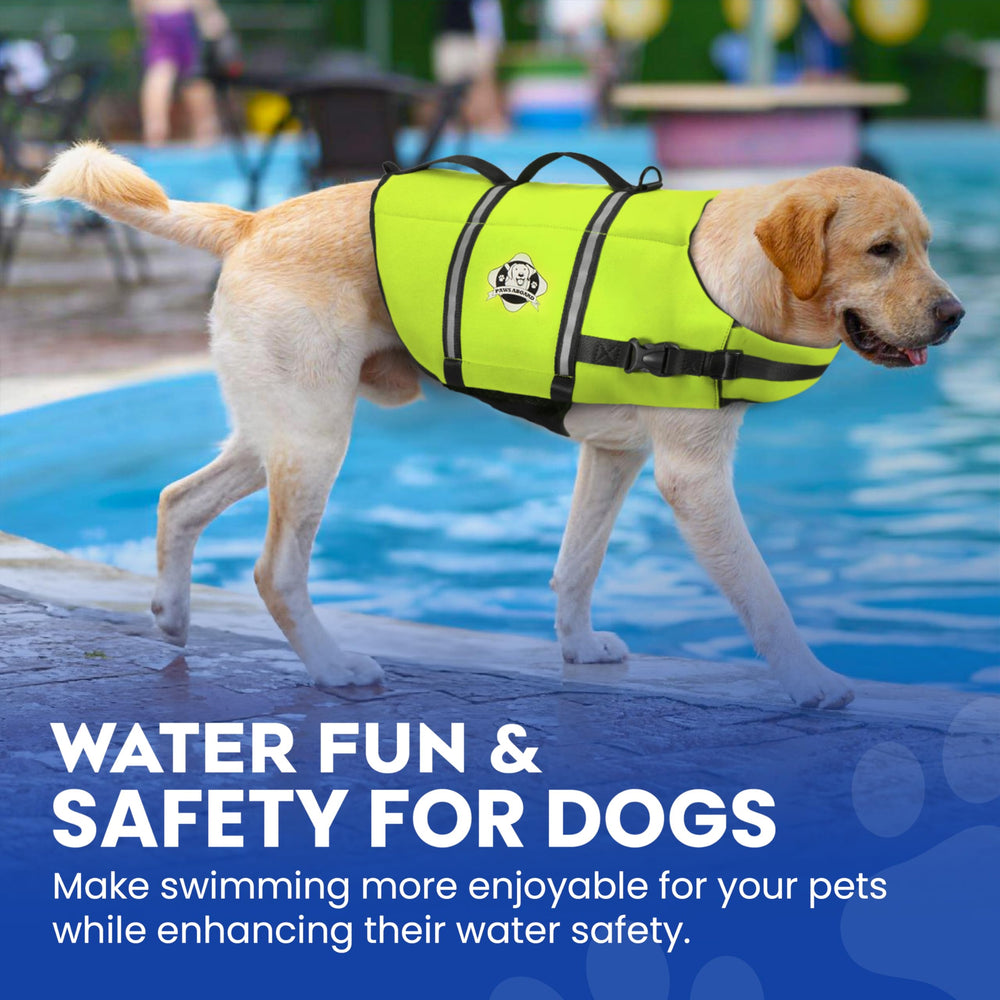 Paws Aboard dog life jacket in multiple colors and patterns adds personality.