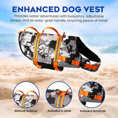Paws Aboard dog life jacket with reflective strip improves low-light visibility