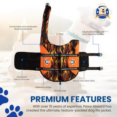 Paws Aboard life jacket with reflective strips improves visibility in low light