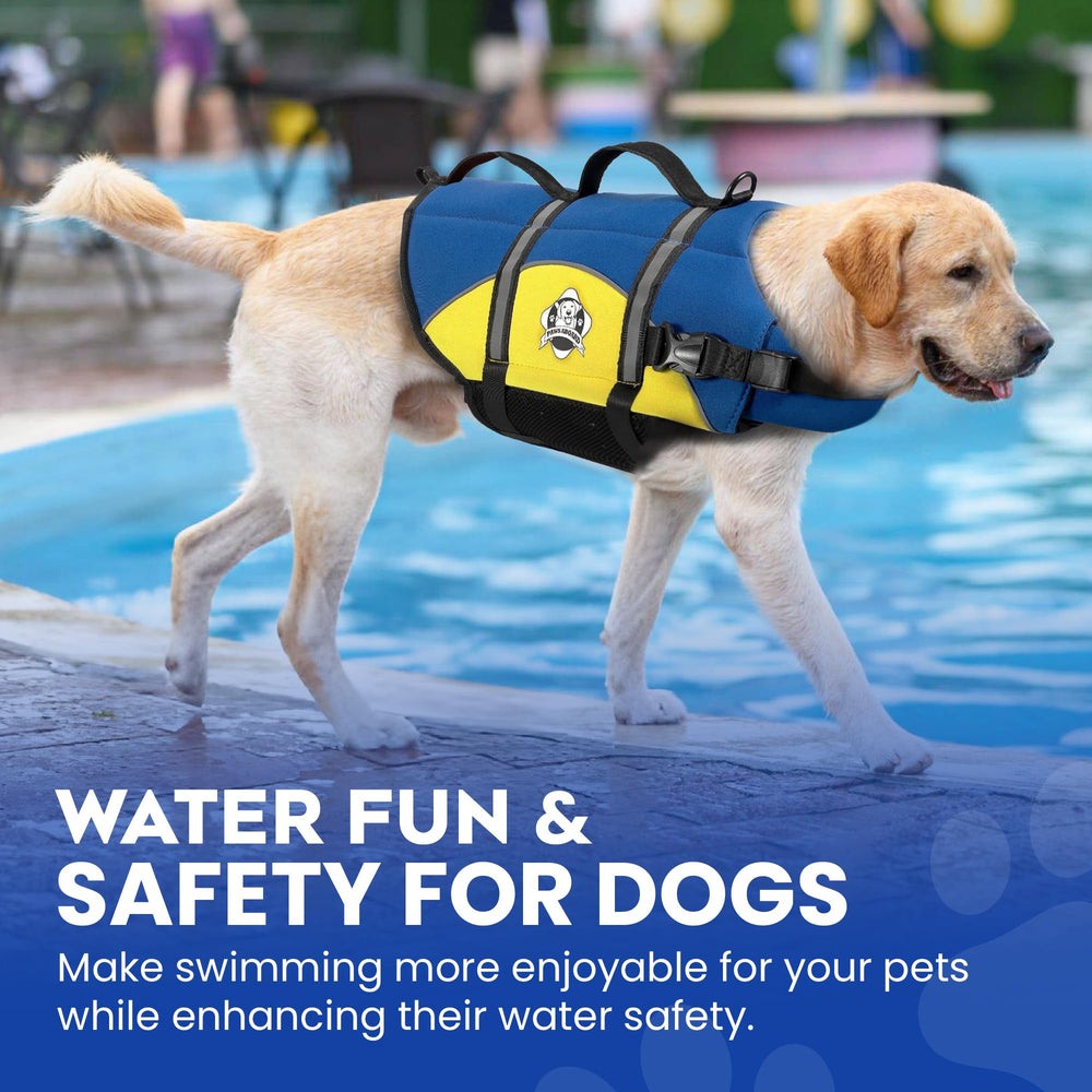 Paws Aboard dog life jacket size chart helps you pick the right fit.