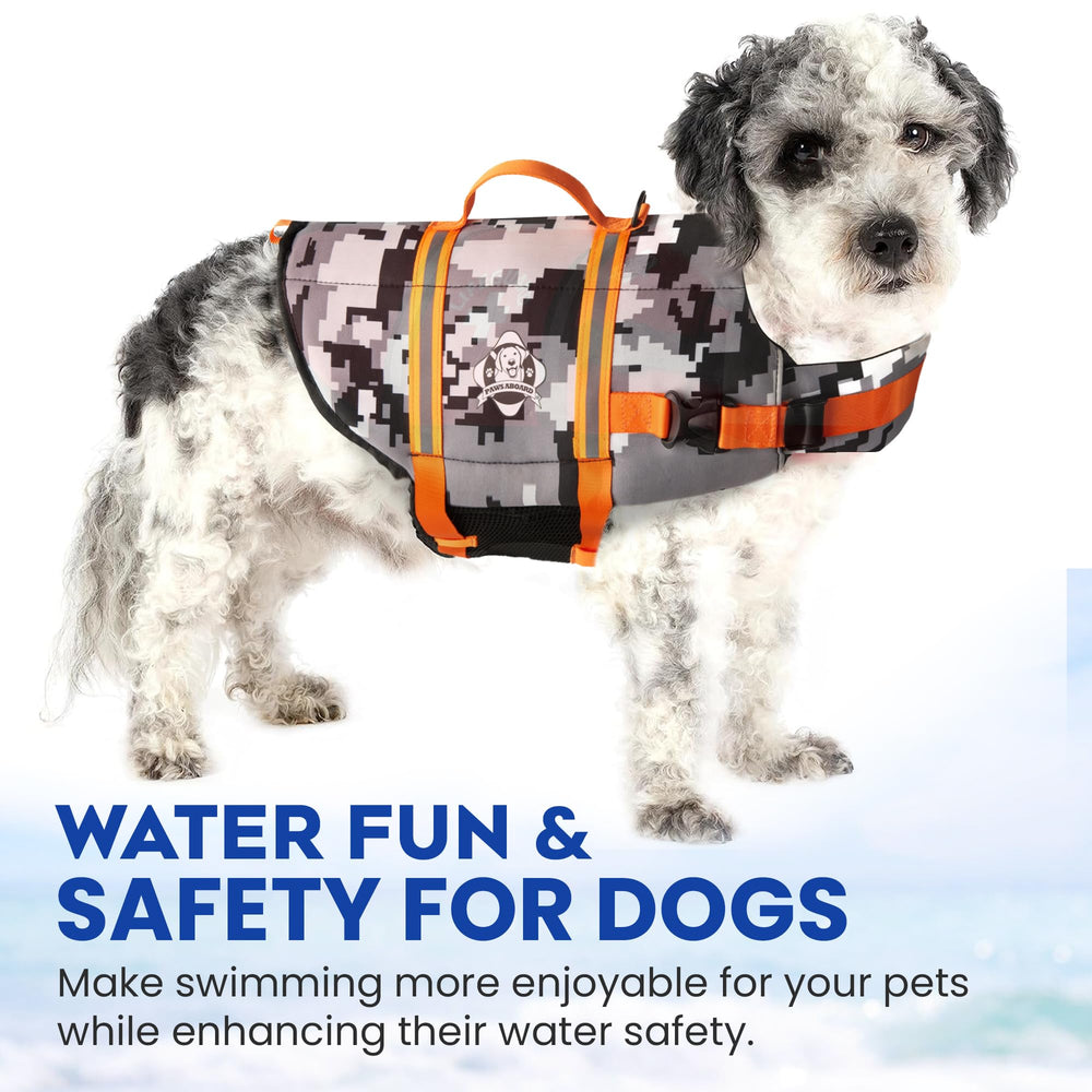 Paws Aboard dog life jacket available from XX-Small to Extra Large for many breeds.