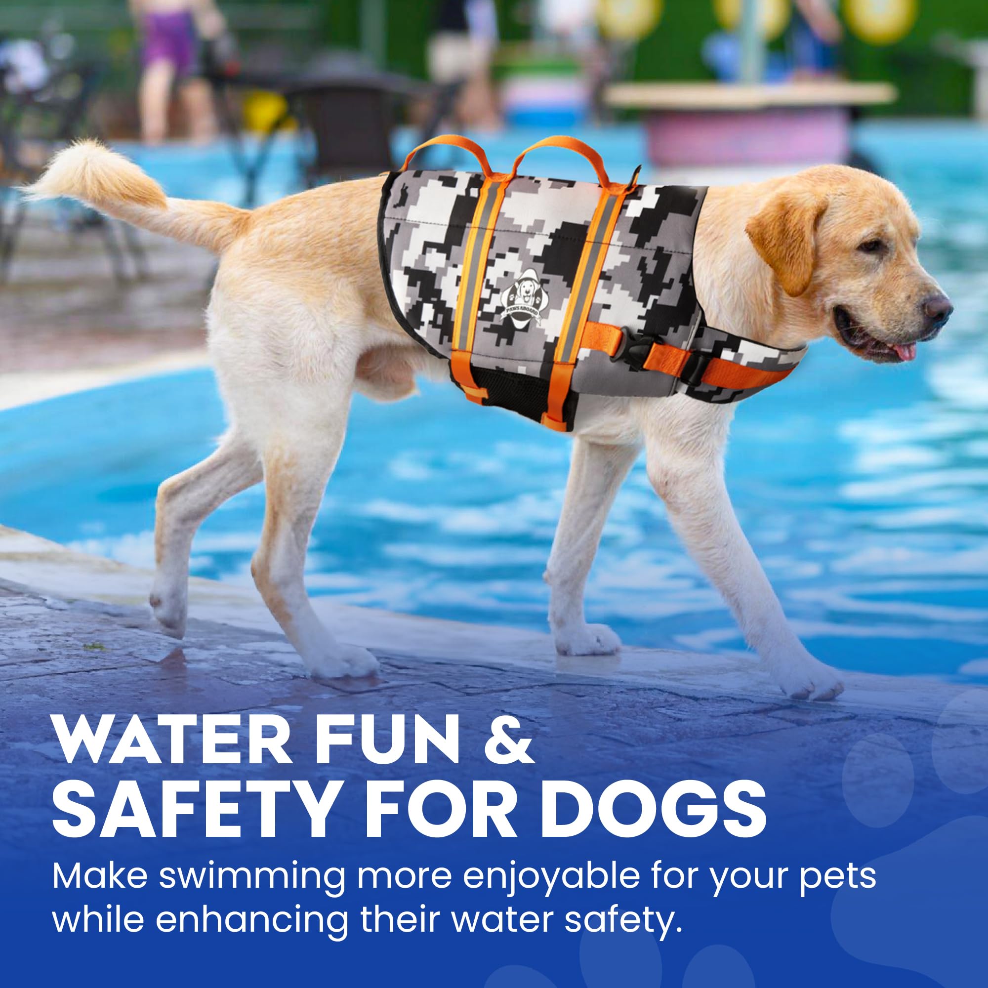Paws Aboard dog life jacket available in XXS XL sizes for many breeds