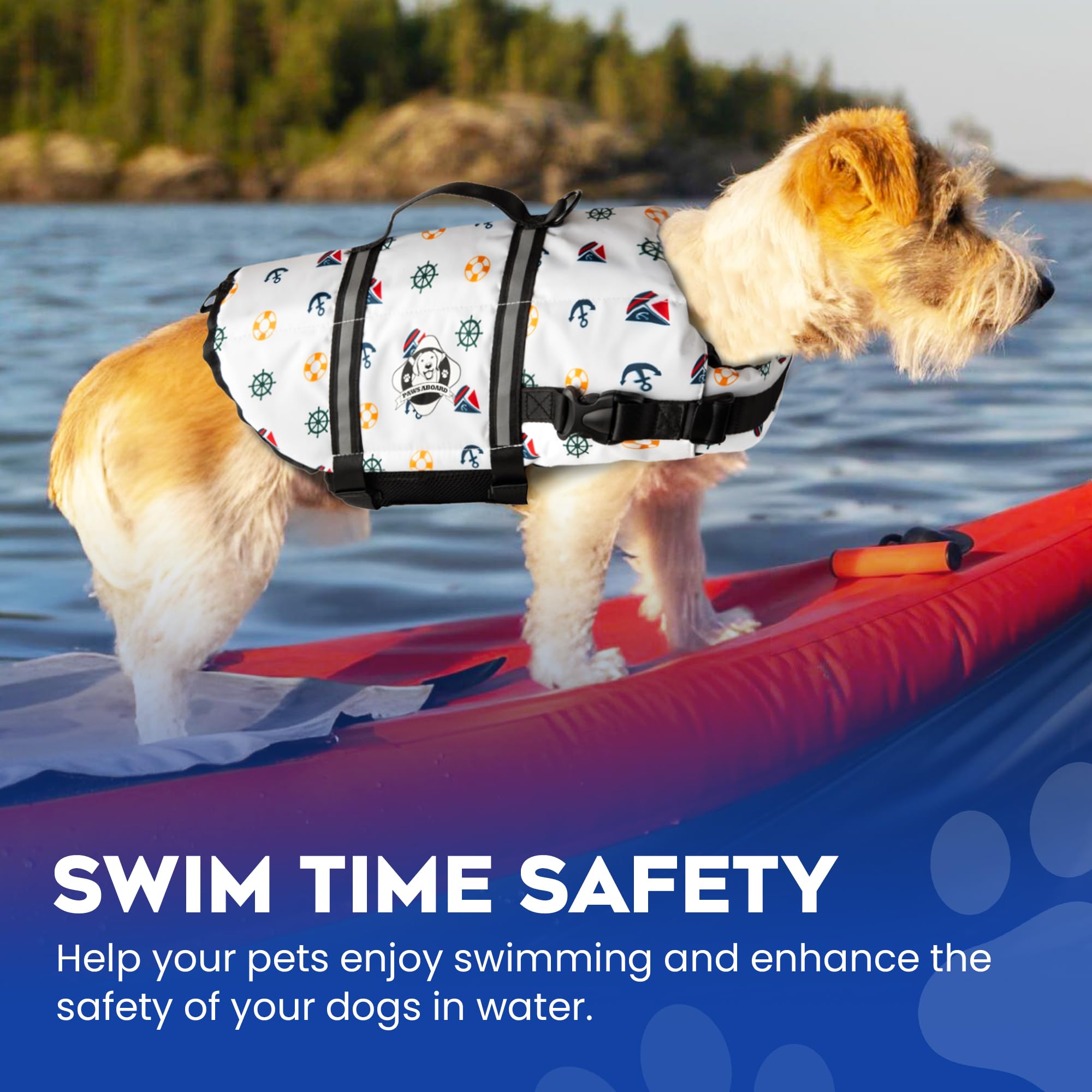 Paws Aboard life jacket breathable mesh belly keeps dogs cooler