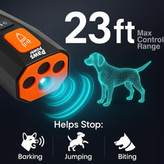 Paws Power deterrent device reaches up to 23 feet for effective training in indoor and outdoor settings.