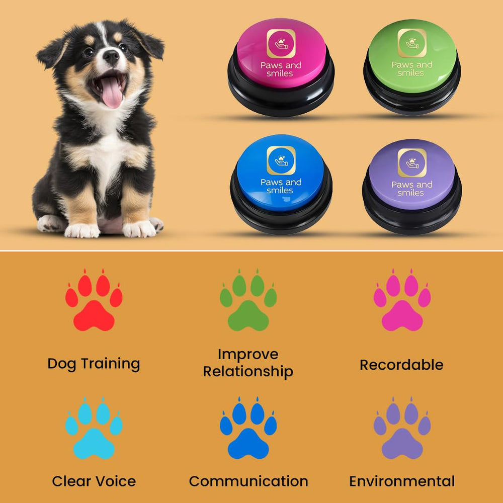 Paws & Smiles dog talking buttons blue color supports two way communication