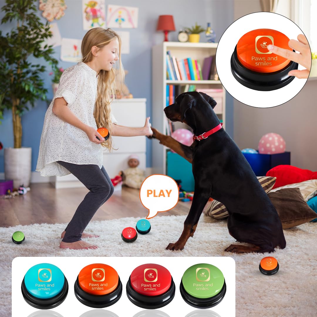 Paws & Smiles dog talking buttons light green color for on the go training