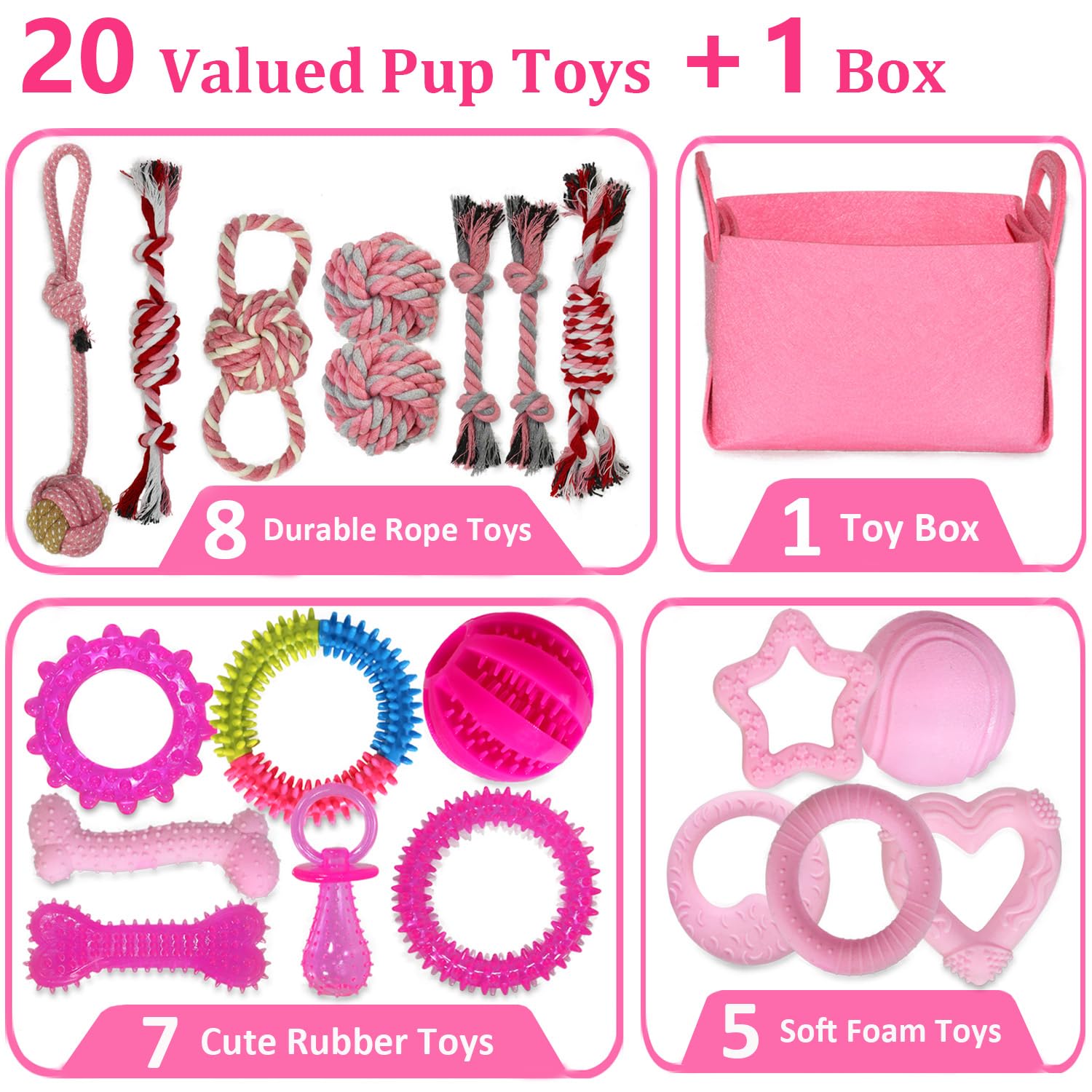 PawsAion rope toy variety for tug-of-war and chew sessions.