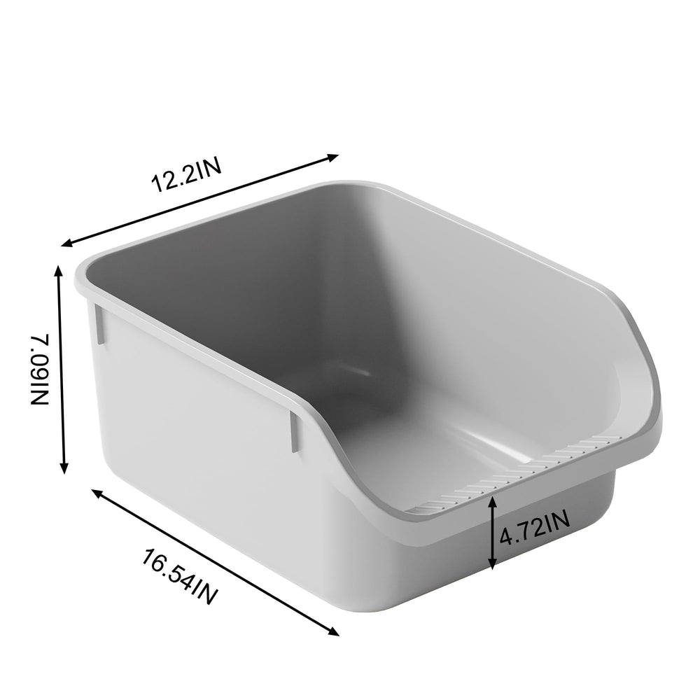 Pawsayes high-sides gray box helps contain litter and keeps homes cleaner.