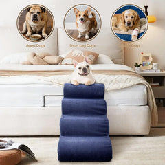 PAWSCART bed-stairs-assembly illustrates quick, tool-free setup for home use.