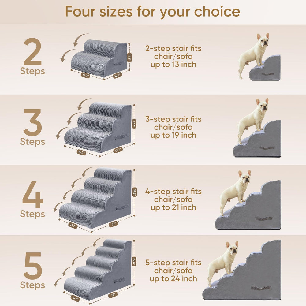 PAWSCART dog stairs-4-step demonstrates compact design for small living spaces