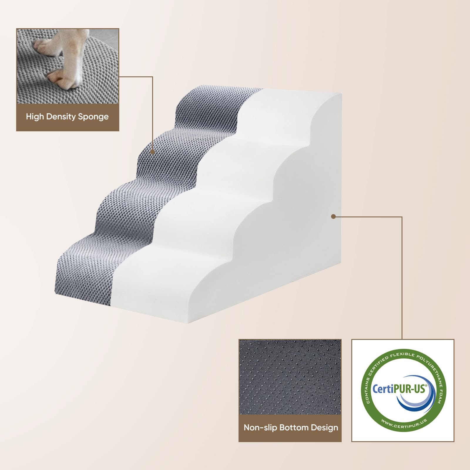 PAWSCART dog-stairs-assembly depicts quick setup after unboxing