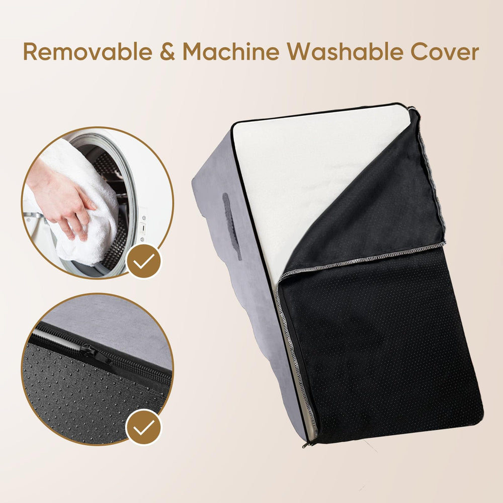 PAWSCART dog-stairs-cleanable-cover emphasizes easy machine-washable cover maintenance