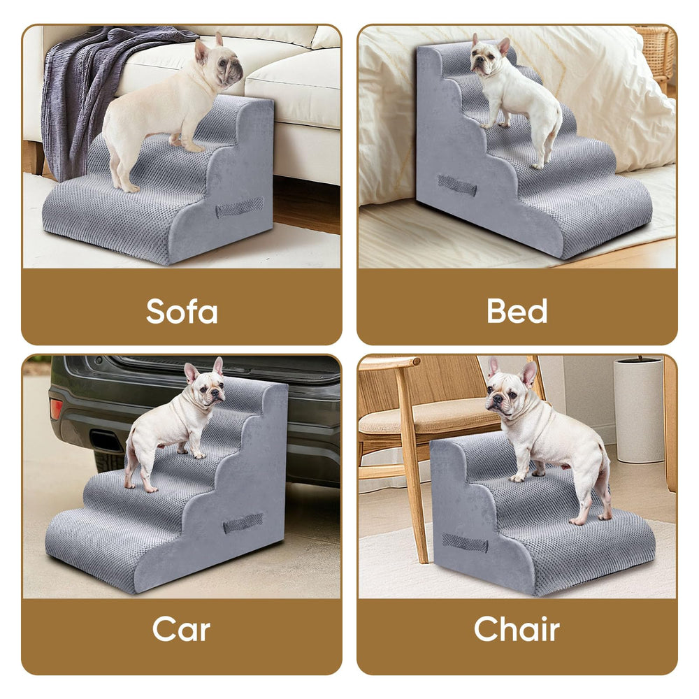PAWSCART dog-stairs-couch-use illustrates versatile placement by the sofa