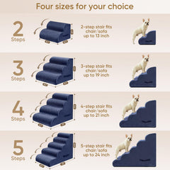 PAWSCART dog stairs gentle-slope highlights easy climbing for pets of all sizes.
