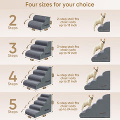 PAWSCART dog stairs angled slope close-up shows gentle incline for safer climbing