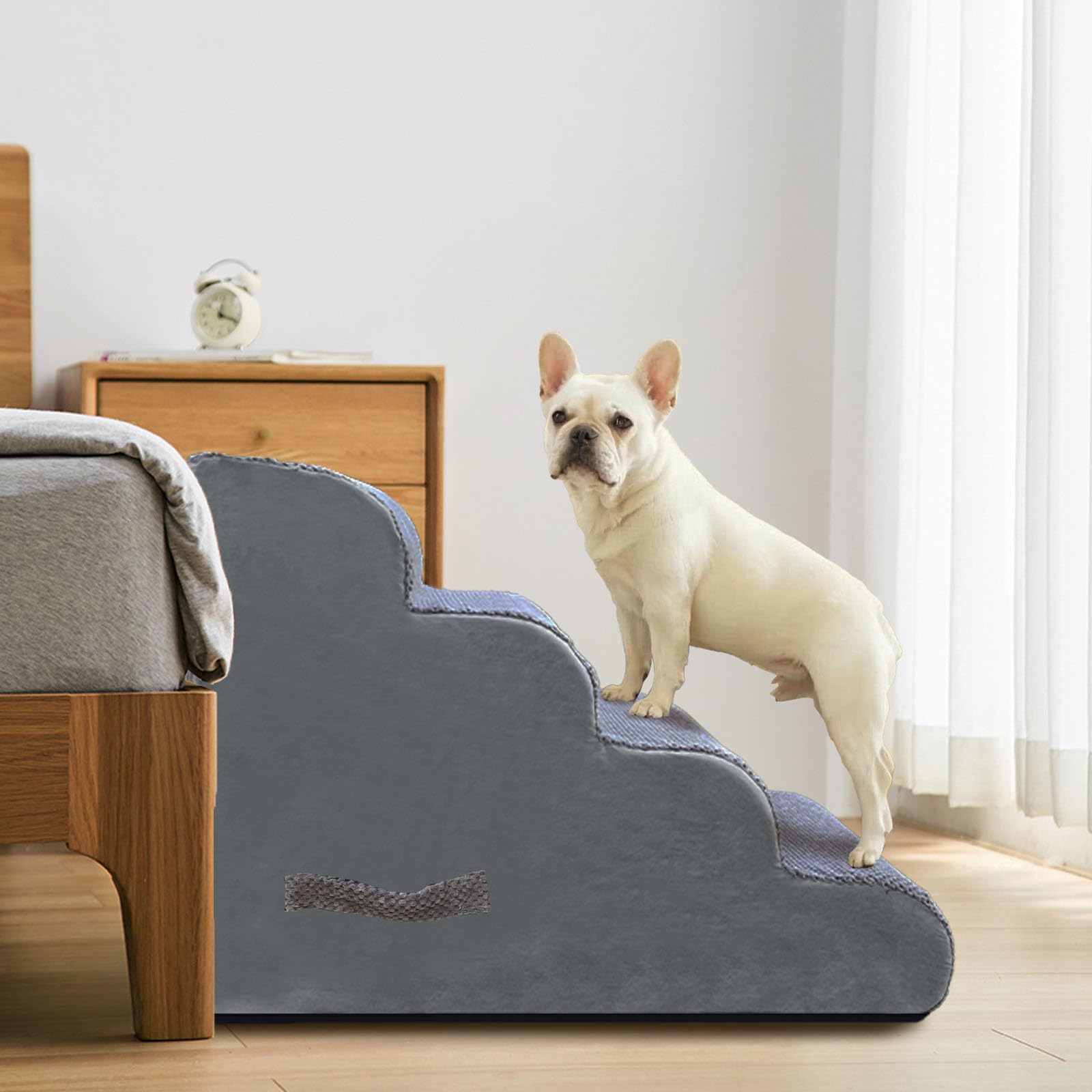 PAWSCART dog stairs grey colour blend fits home décor while aiding pet access