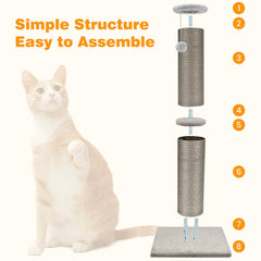 PAWSCRAT cat scratch post top view highlights tall, inviting vertical space for stretching.