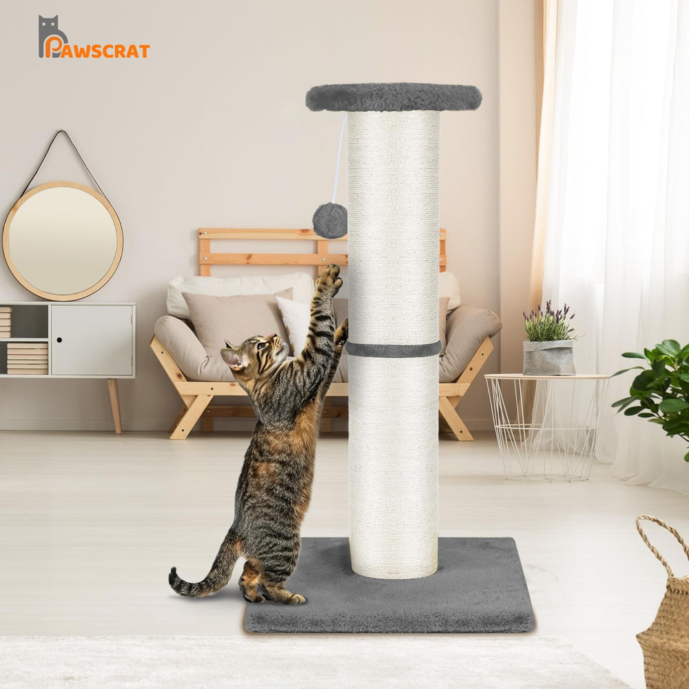 PAWSCRAT indoor-friendly post helps protect furniture in homes with cats.