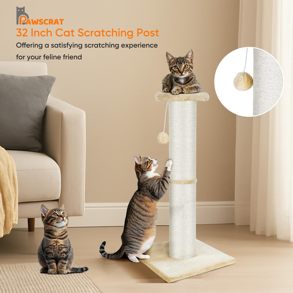 PAWSCRAT natural sisal rope closeup shows durable, paw-friendly texture.