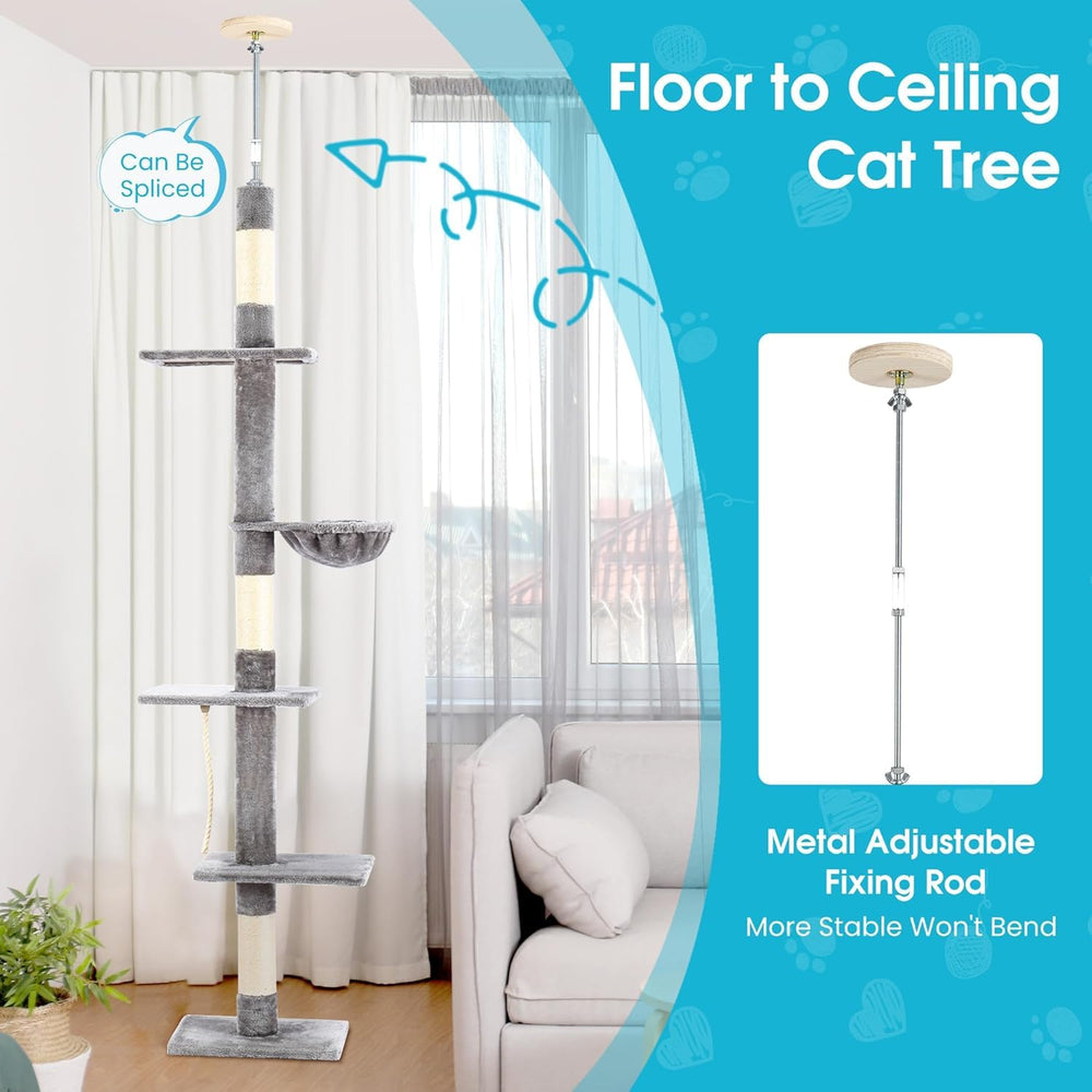 PAWSCRAT scratching posts at multiple levels encourage healthy claw maintenance