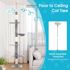 PAWSCRAT scratching posts at multiple levels encourage healthy claw maintenance