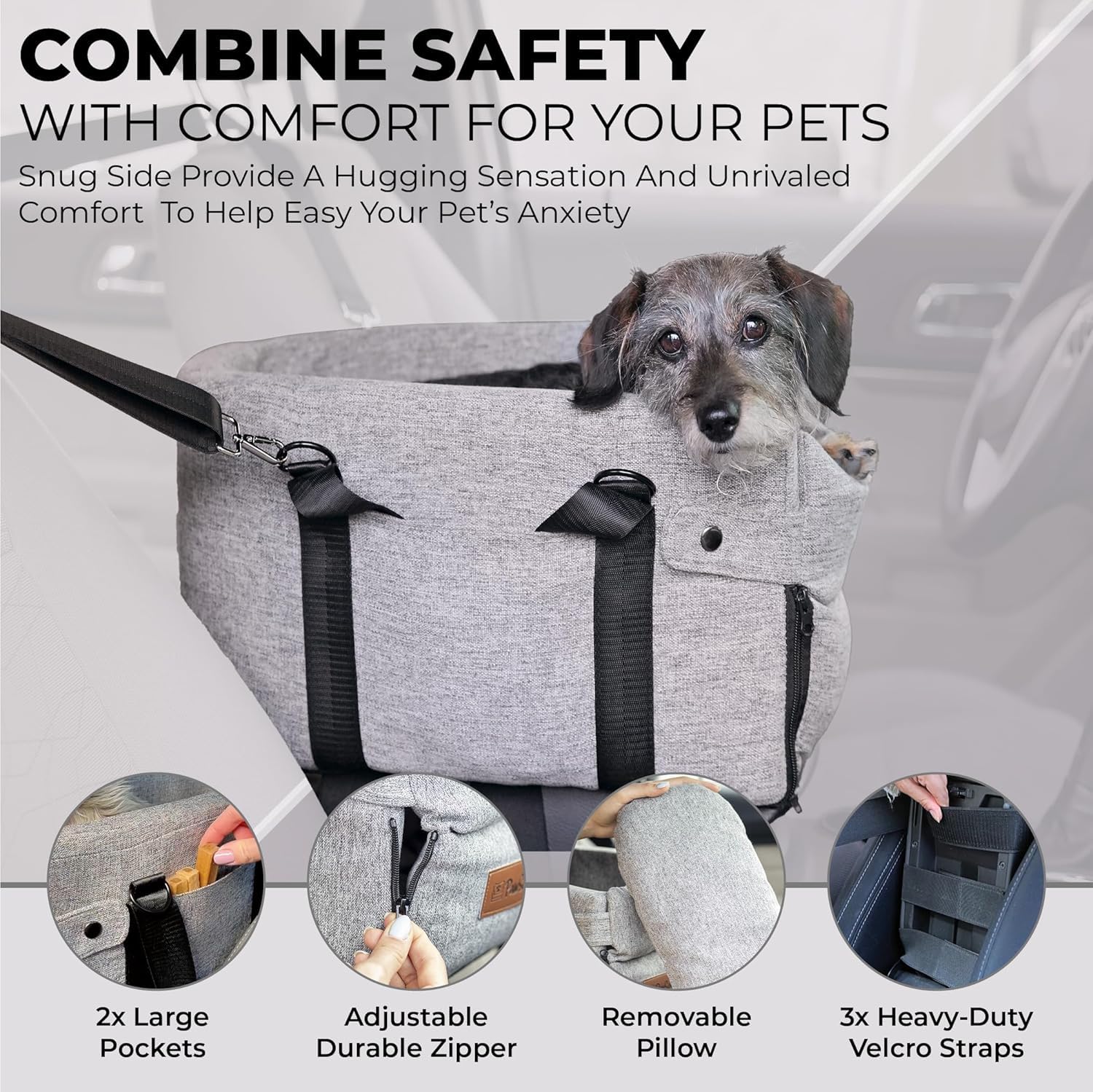 Pawseat console-access design allows easy interaction with your dog mid-ride.