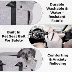 Pawseat elevated-view design lets dogs see surroundings and reduces travel anxiety.