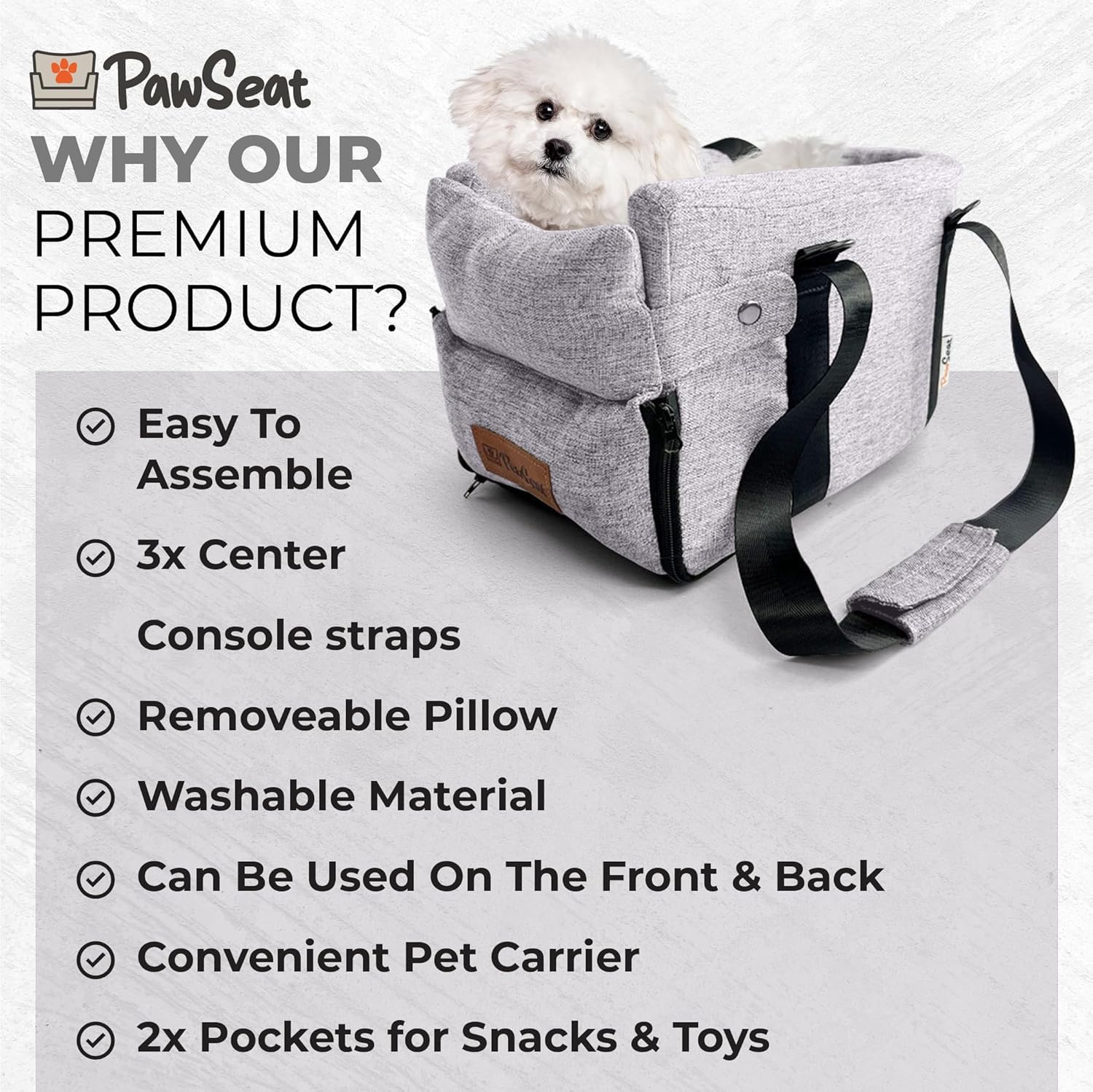 Pawseat compact, easy-to-clean materials simplify travel care.