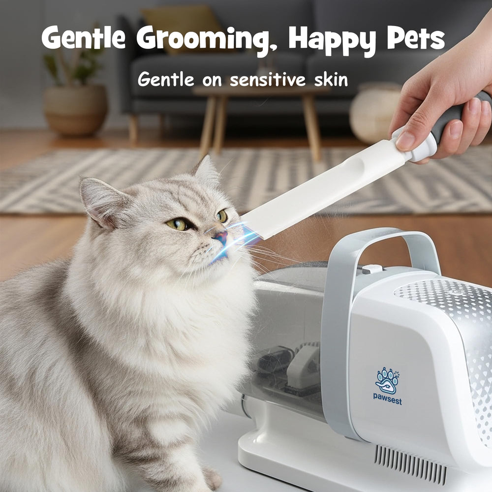 Pawsest 3-level suction captures shedding during grooming sessions