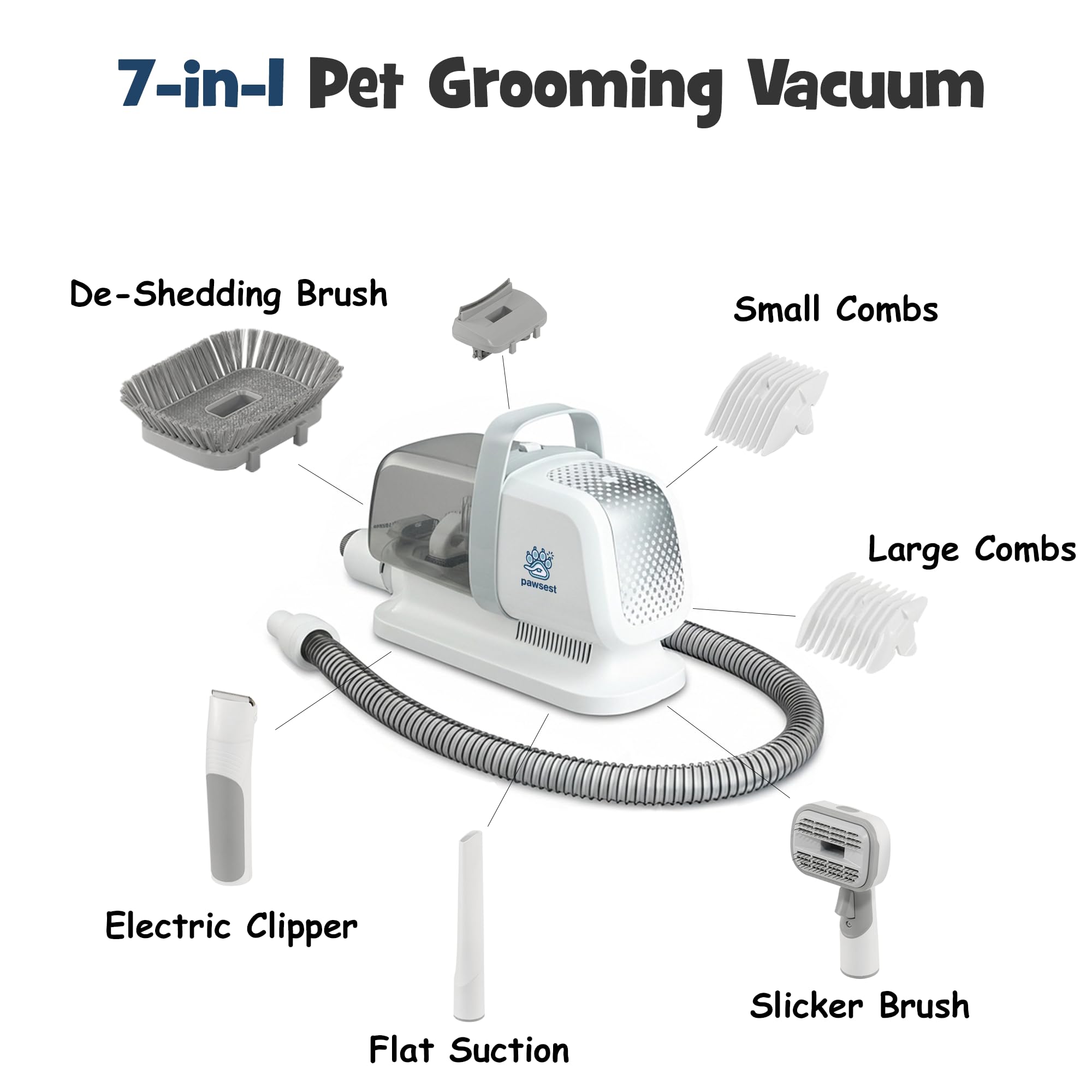 Pawsest all-in-one grooming kit with attachments enables seamless tool switching