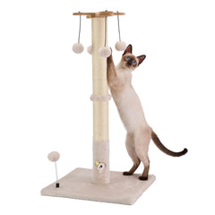PAWSFANS cat scratching post 30 inches beige for furniture protection