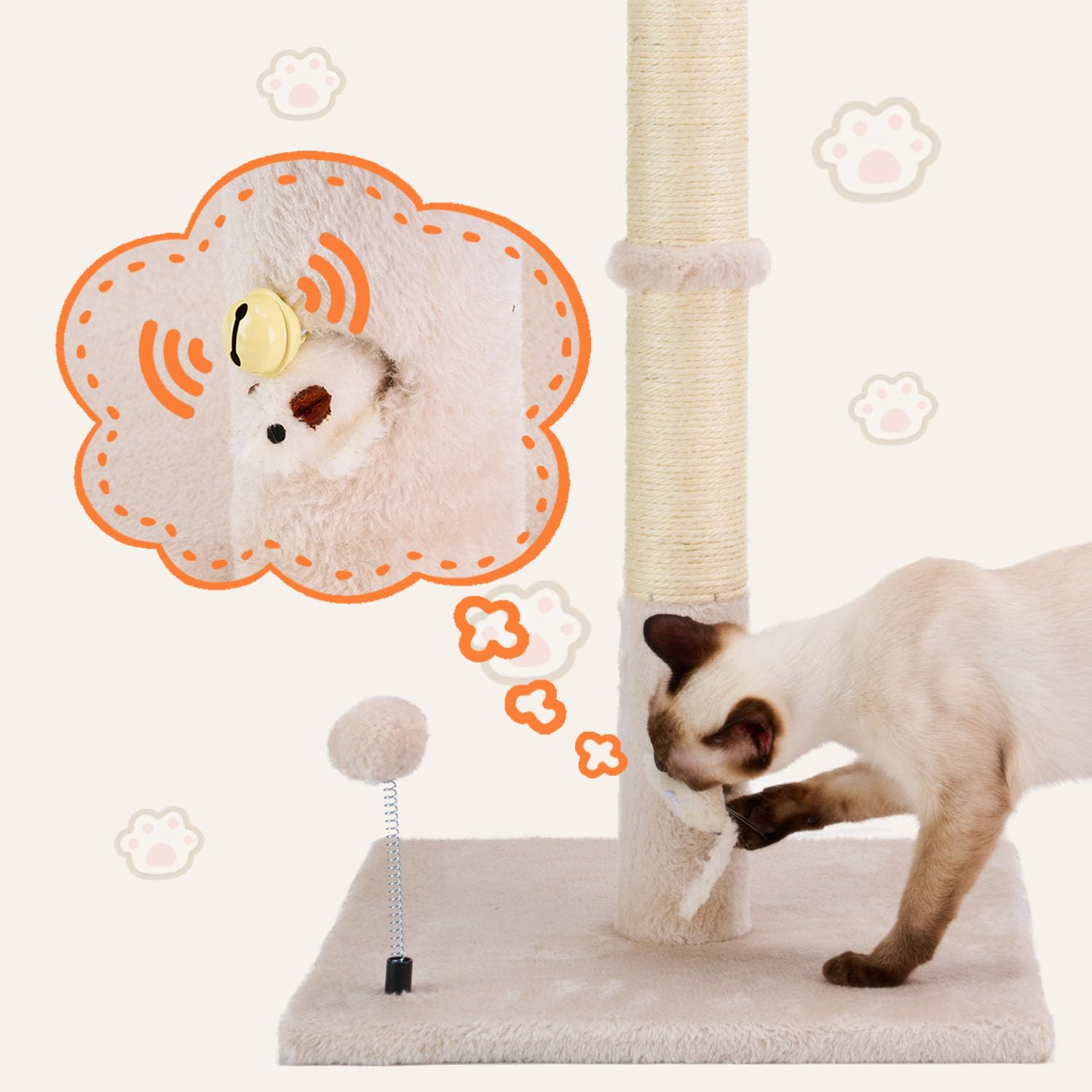 PAWSFANS tree hole play design encourages interactive pounce and play sessions