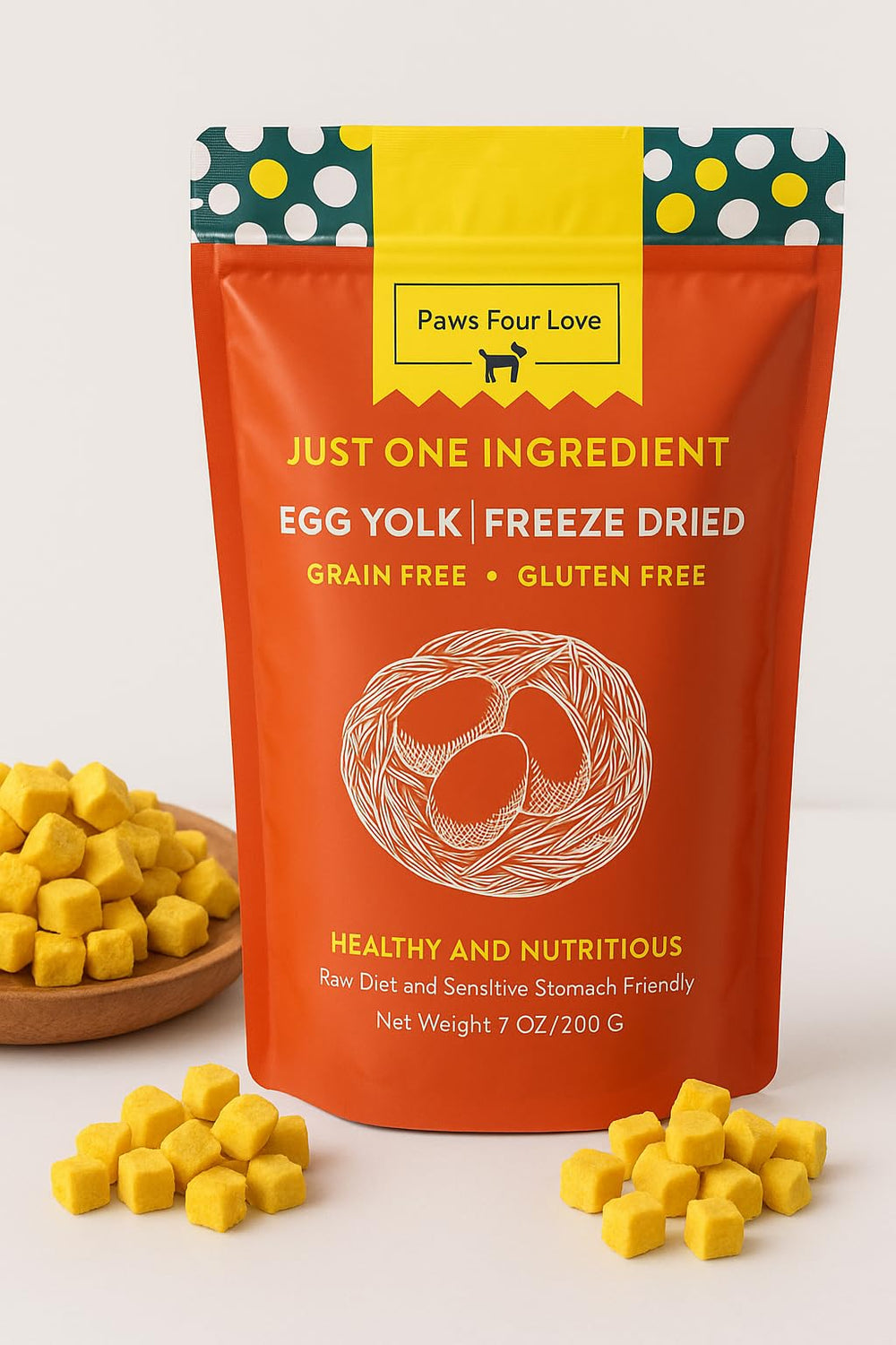PawsFourLove egg-treats-dog-snack depicts a clean, protein-rich snack option for dogs.