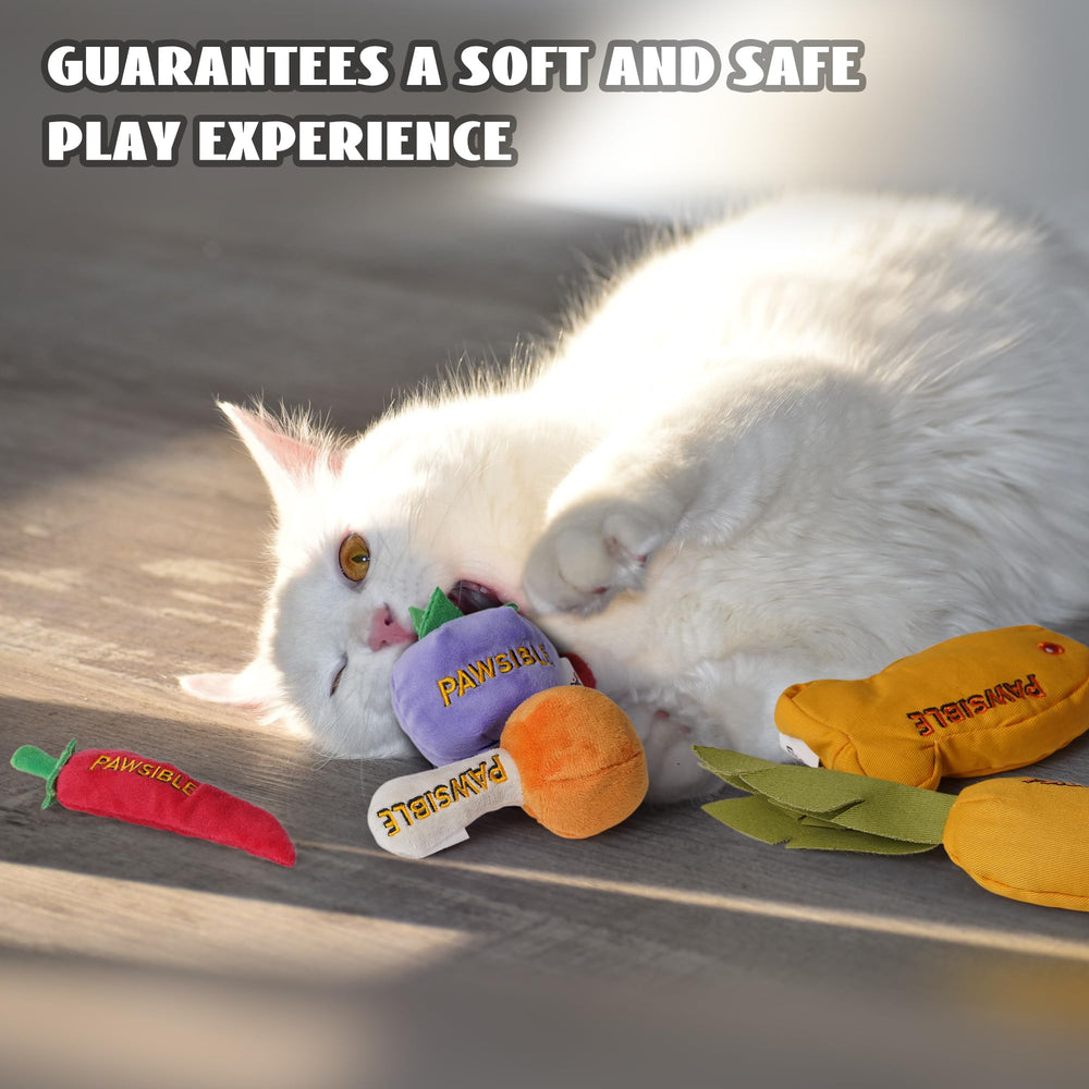 Pawsible 5-pack catnip toys display safe scent-rich play options.