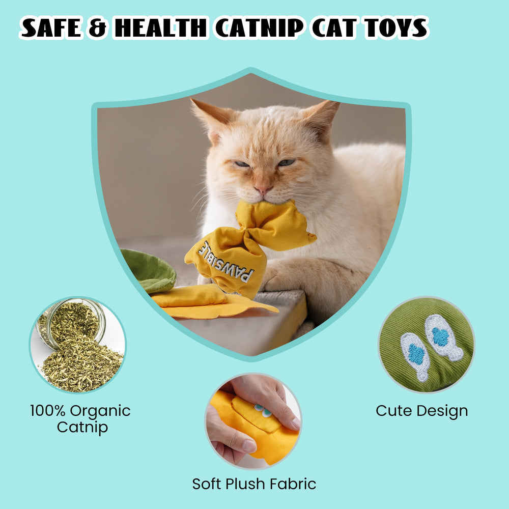 Pawsible Ravioli Catnip Toy teething-soft close-up for teething kittens