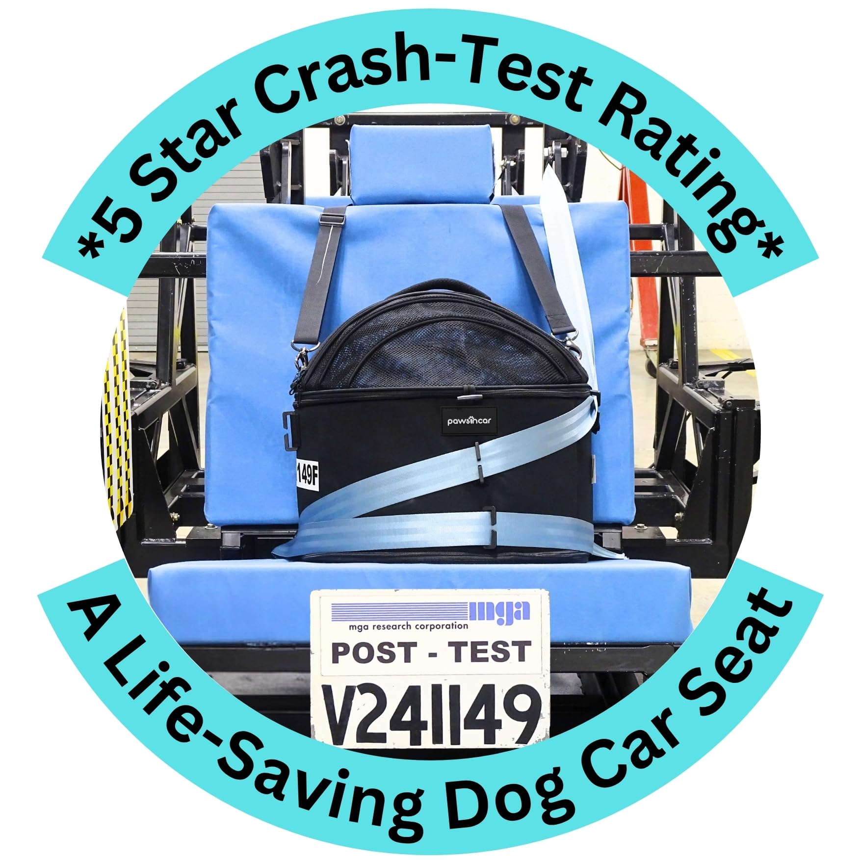 pawsincar 3-in-1 small dog car seat close-up with padding