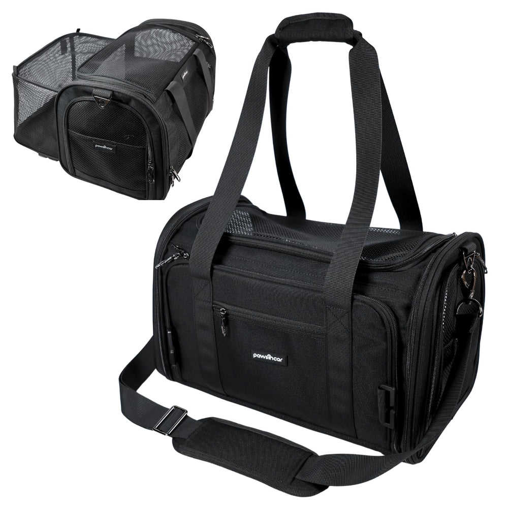 PawsInCar airline-approved under-seat carrier for easy in-cabin travel.
