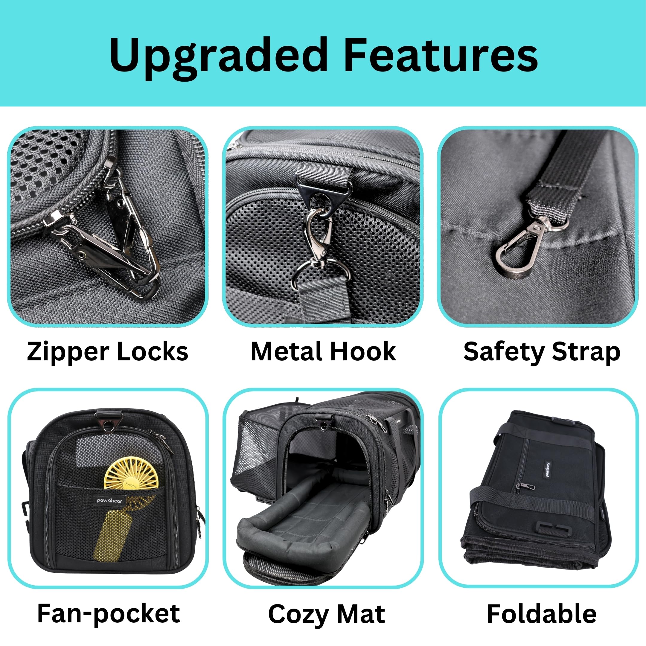 PawsInCar expandable pet carrier offers extra space for small pets.