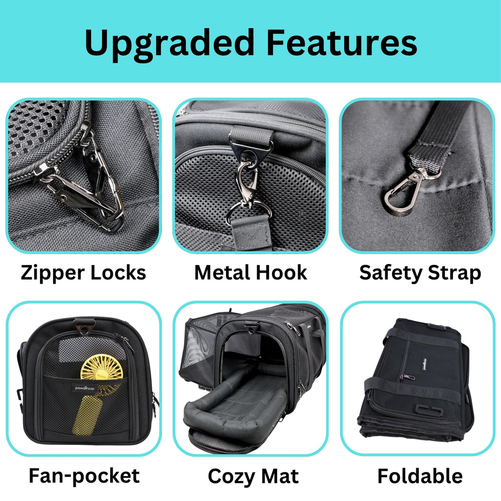 PawsInCar expandable pet carrier offers extra space for small pets.