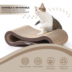 PawsNest Scratch Lounge shows infinity design for lounging and scratching sessions.