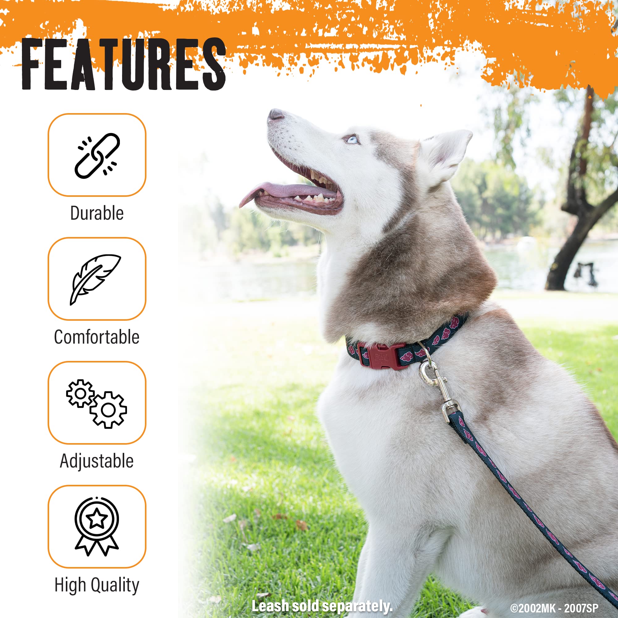 Pawsonify Akatsuki collar adjustable range for small to large dogs