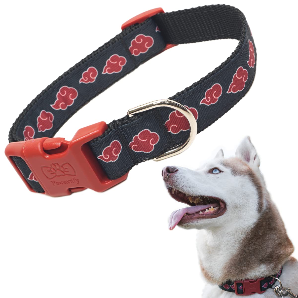 Pawsonify Akatsuki collar buckle close-up highlighting quick-release safety
